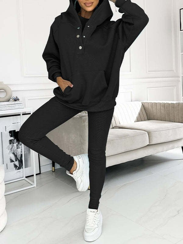 Women Plain Matching Outfit Daily Long Sleeve Casual Spring/Fall Multi-Piece Set Matching Set