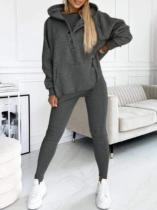 Women Plain Matching Outfit Daily Long Sleeve Casual Spring/Fall Multi-Piece Set Matching Set