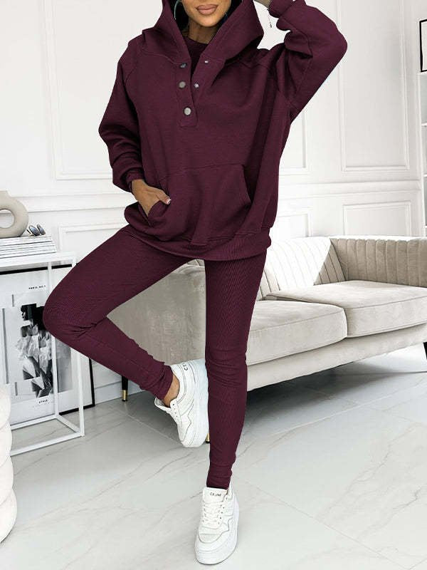 Women Plain Matching Outfit Daily Long Sleeve Casual Spring/Fall Multi-Piece Set Matching Set