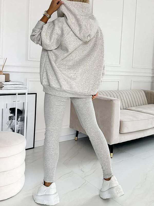 Women Plain Matching Outfit Daily Long Sleeve Casual Spring/Fall Multi-Piece Set Matching Set