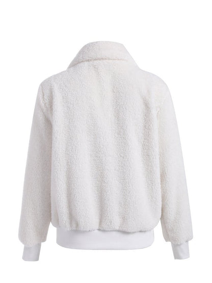 Women Spring/Fall Outerwear Casual Split Joint Plain Long Sleeve Shawl Collar Jacket