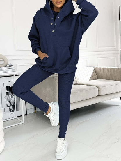 Women Plain Matching Outfit Daily Long Sleeve Casual Spring/Fall Multi-Piece Set Matching Set