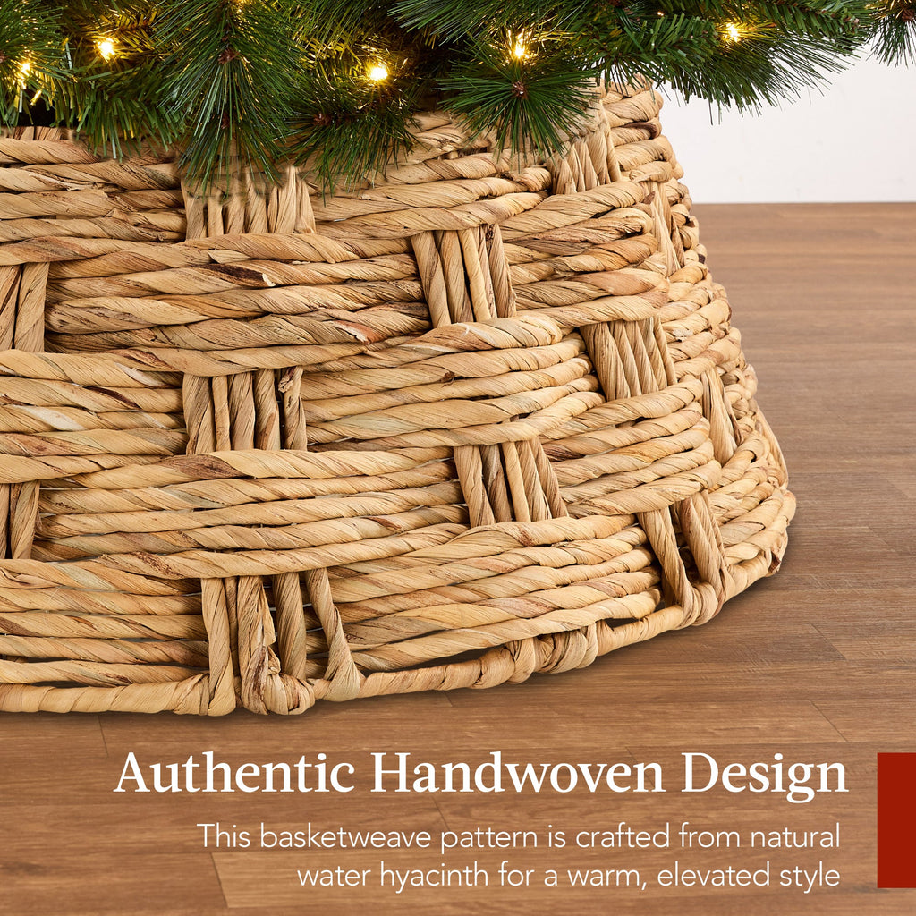 Basket Woven Hyacinth Christmas Holiday Tree Collar - 36in