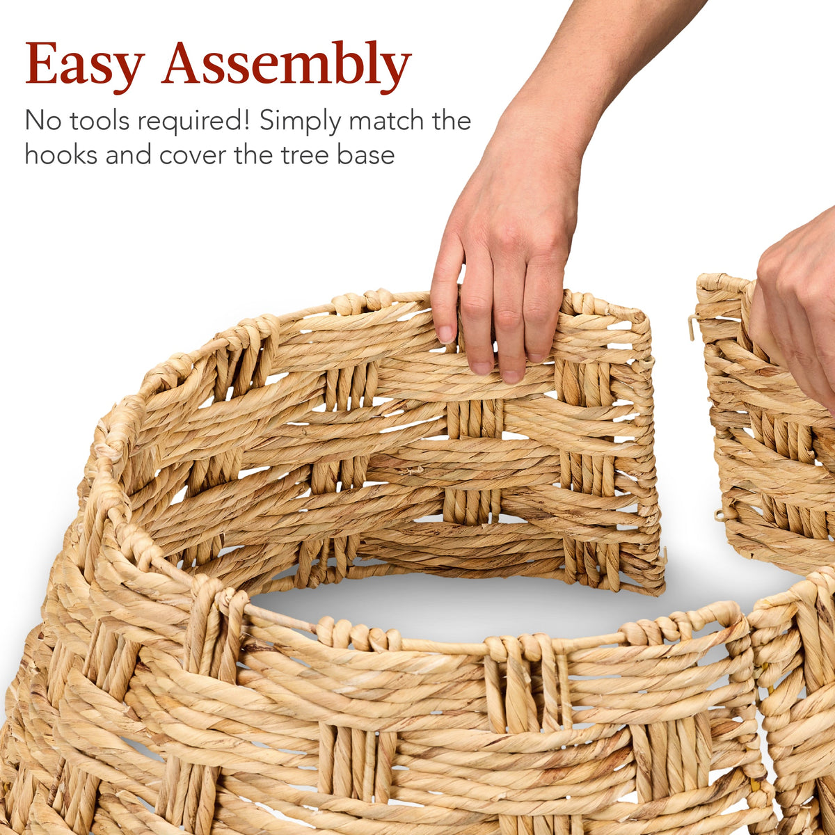 Basket Woven Hyacinth Christmas Holiday Tree Collar - 36in