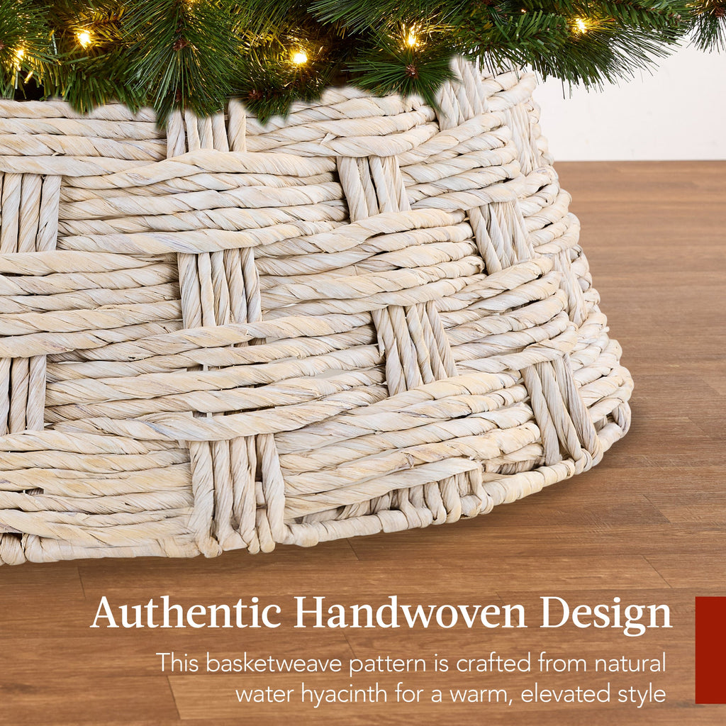 Basket Woven Hyacinth Christmas Holiday Tree Collar - 36in