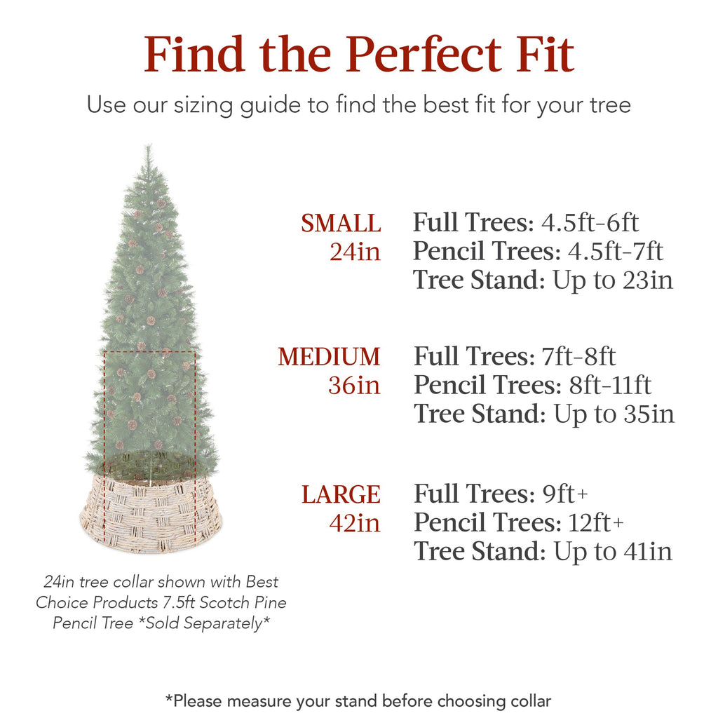 Basket Woven Hyacinth Christmas Holiday Tree Collar - 36in