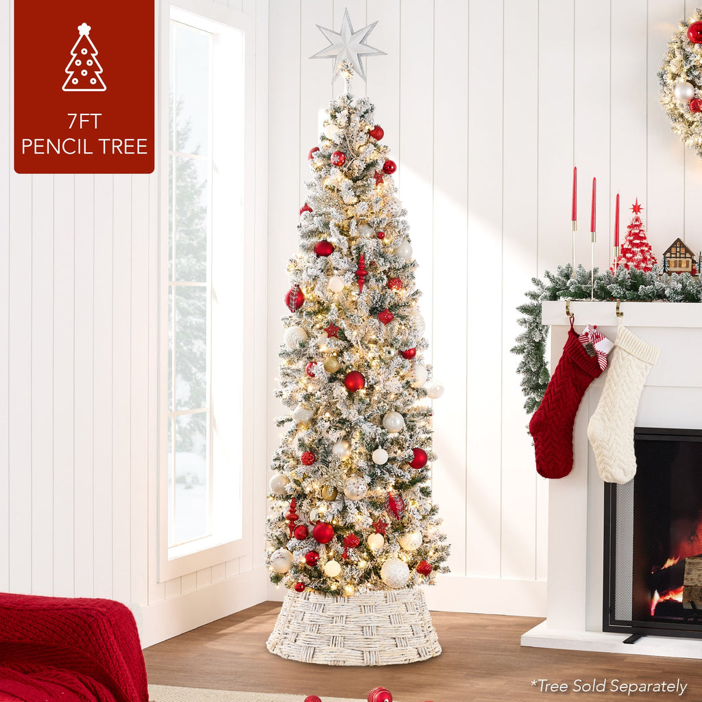 Basket Woven Hyacinth Christmas Holiday Tree Collar - 36in