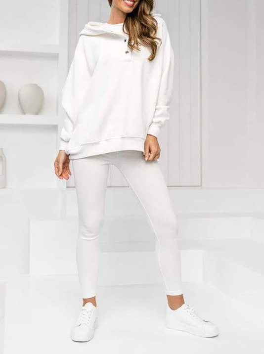 Women Plain Matching Outfit Daily Long Sleeve Casual Spring/Fall Multi-Piece Set Matching Set